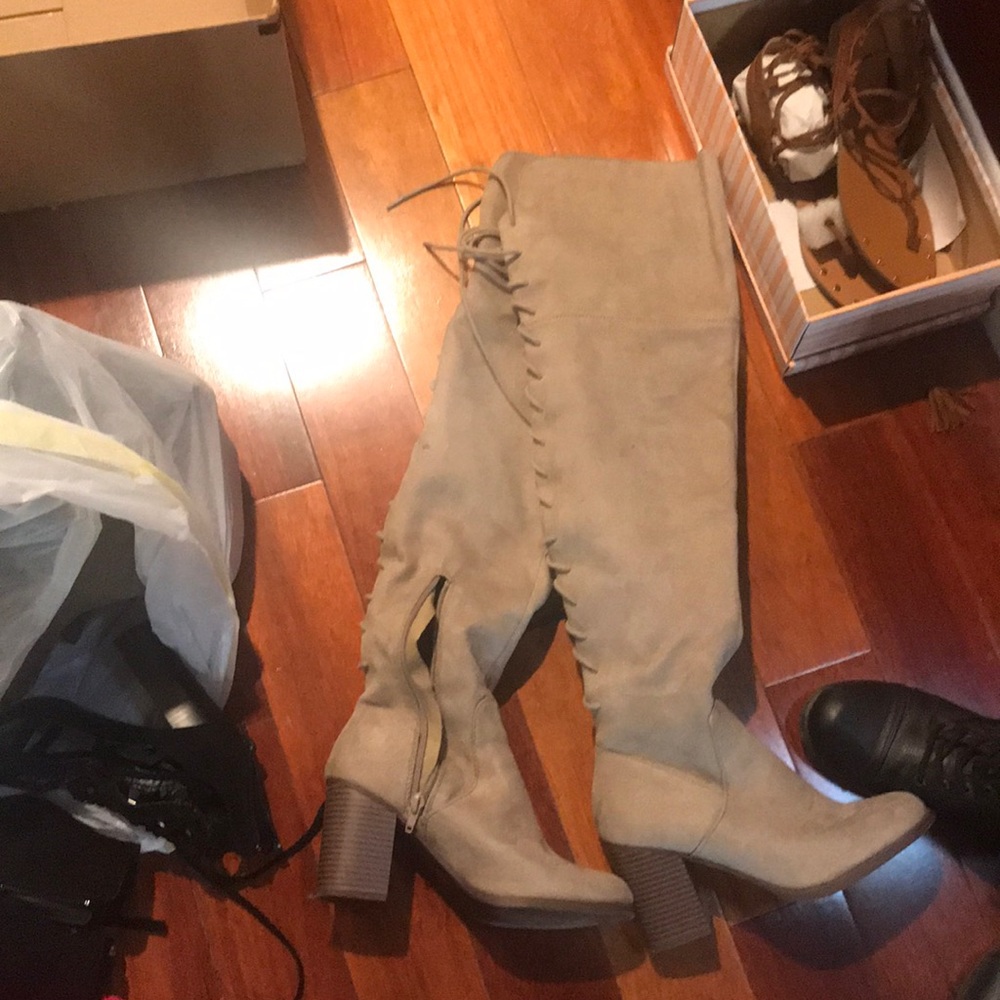 Thigh high boots worn once